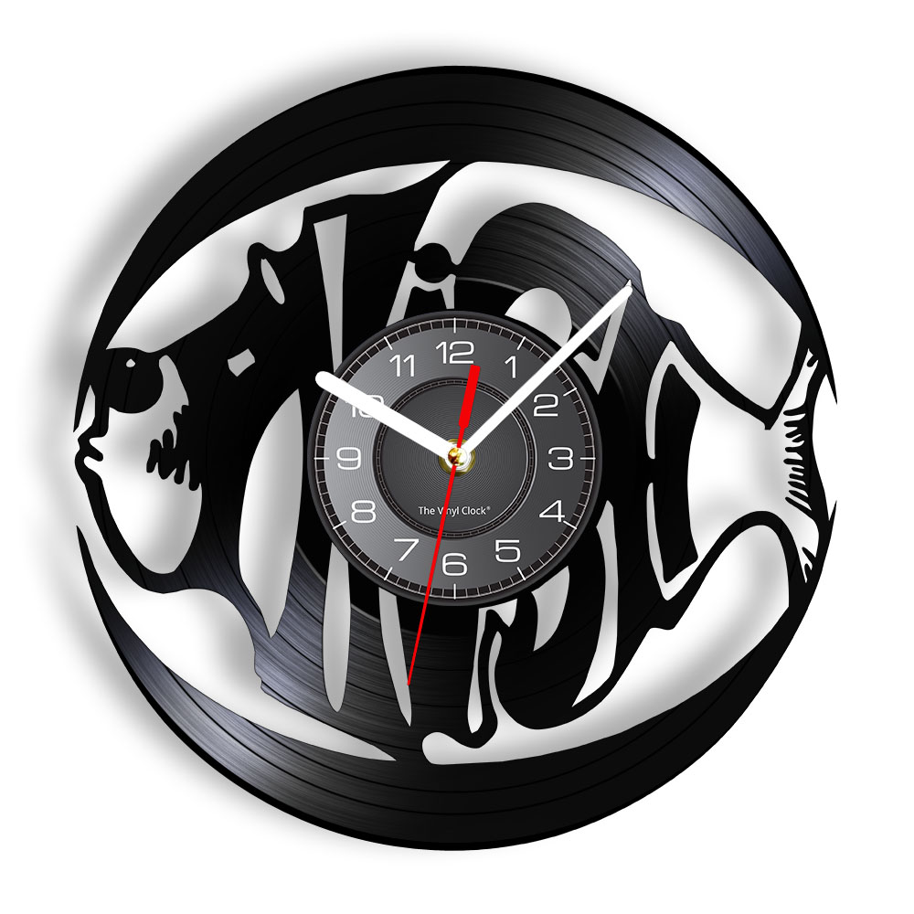 Marine Aquarium Home - Jam Dinding Vinyl Record Motif Ikan