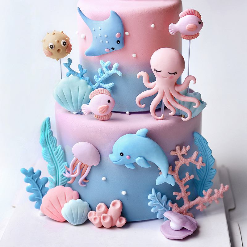 Dekorasi Kue Paus Gurita Laut  - Marine Aquarium Decorations ulasan dan harga