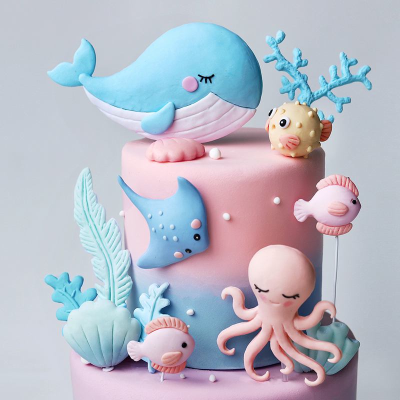 Dekorasi Kue Paus Gurita Laut  - Marine Aquarium Decorations ulasan dan harga